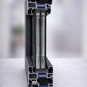 Serie di finestre in alluminio a intercapedine termica 70/80